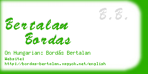 bertalan bordas business card